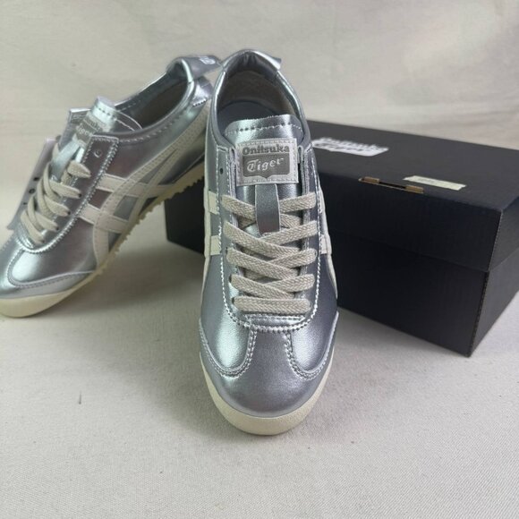 Unisex Onitsuka/Tiger Mexico 66 Chrome Silver Sneaker Athletic NWT - Picture 2 of 7
